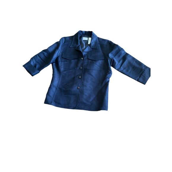 Emma James Navy Womens Wrinkle-Resistant Jacket & Pants Set Size 12 - Picture 2 of 16